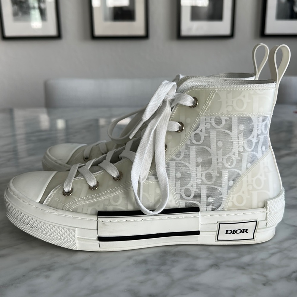 DIOR B23 high top white oblique canvas